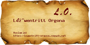 Löwentritt Orgona névjegykártya